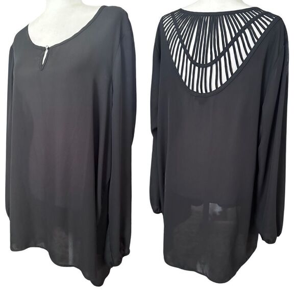 Torrid Black Tunic w/ Open Back Detail Size 2X - Picture 1 of 7